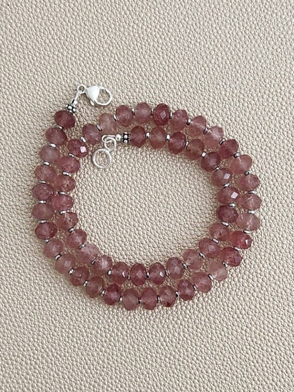 0--STRAWBERRY QUARTZ NECKLACE--16"